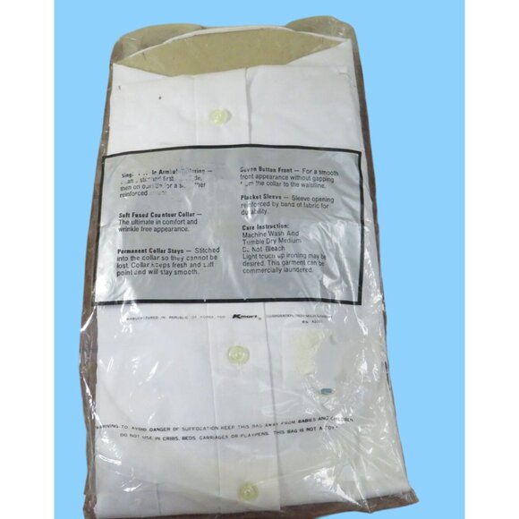 Vintage The Challenger Long Sleeve White Dress Shirt 15.5-32 By Kmart - Picture 2 of 6